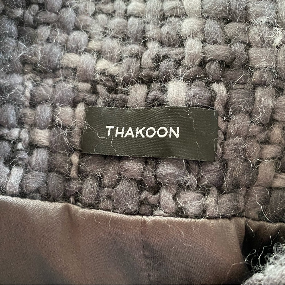 THAKOON Gray 100% Wool Jacket Sz 2 - Picture 8 of 10